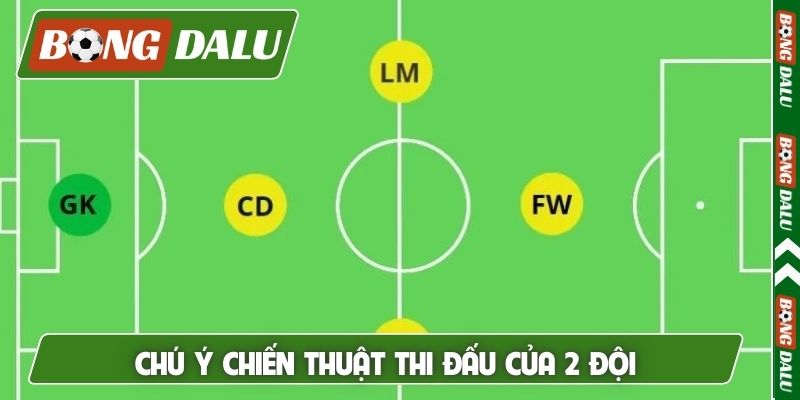 Chú ý chiến thuật thi đấu của 2 đội
